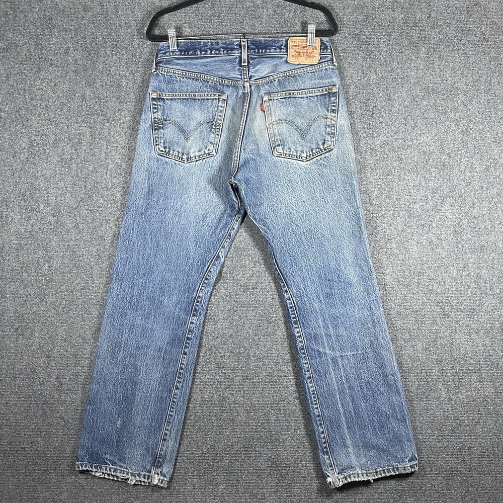VTG Y2K Levis 501 Distressed Jeans Button fly Mens 34x30 **READ #2767